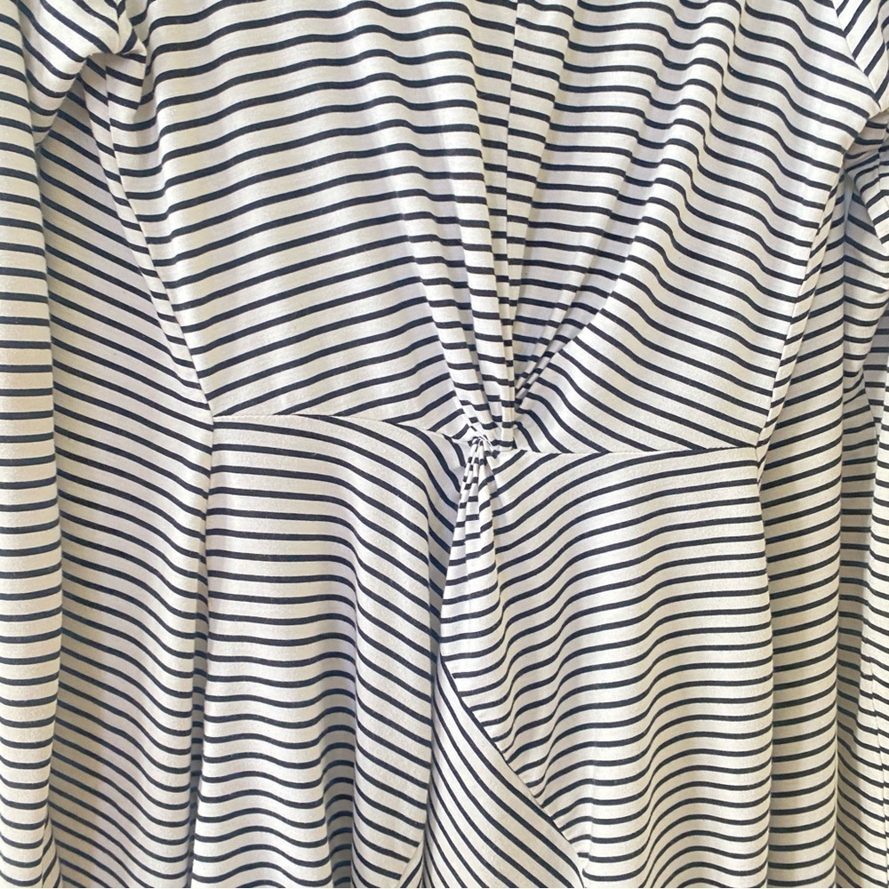 MARKET & SPRUCE Black and White Striped Open Front Cardigan Women's Size Large - Picture 5 of 6